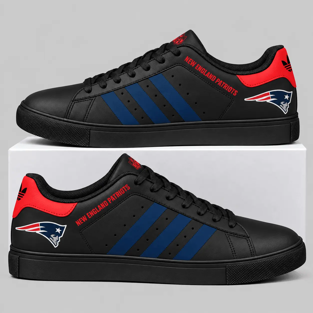 New England Patriots | NFL Triple Stripe Low Top Sneakers TD