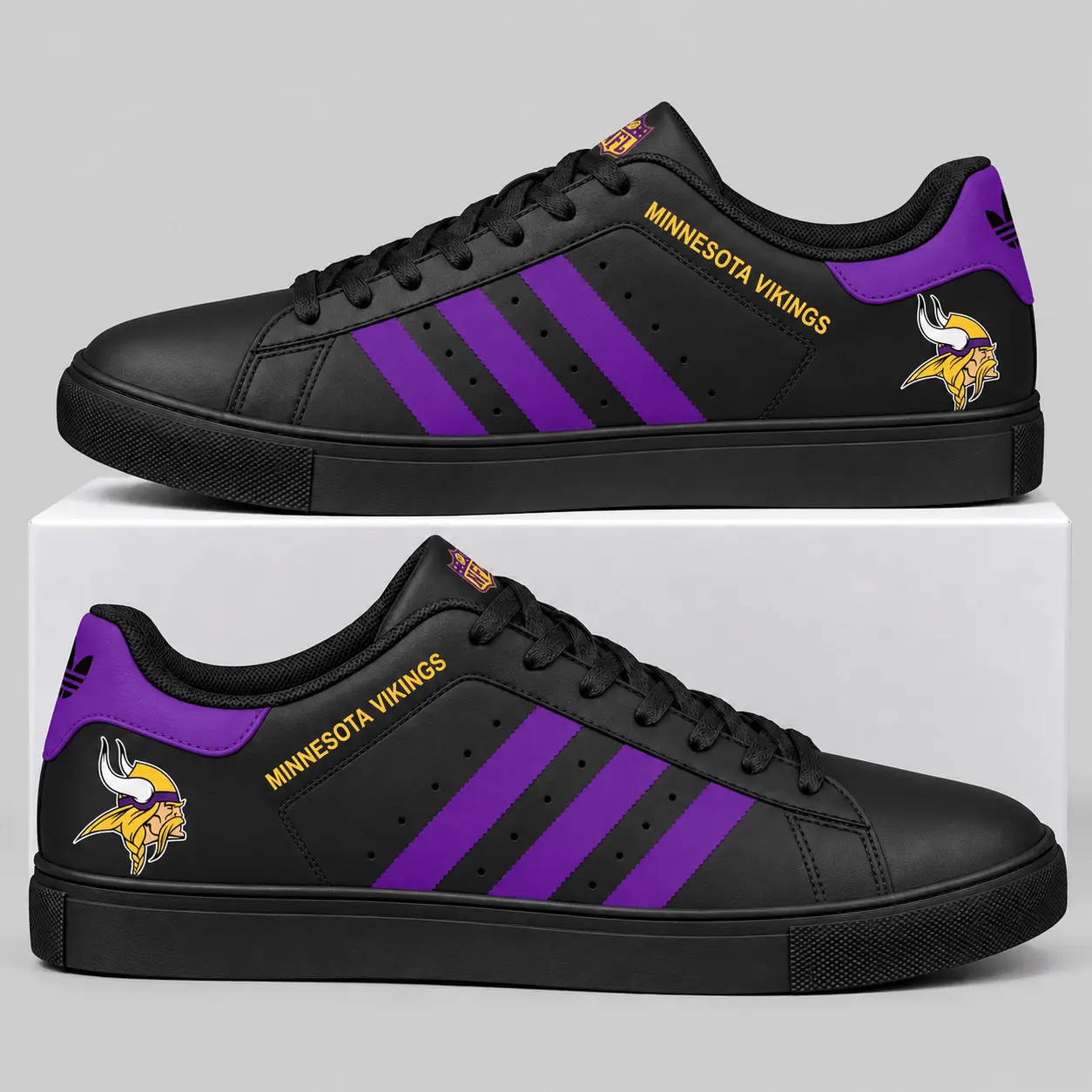 Minnesota Vikings | NFL Triple Stripe Low Top Sneakers TD
