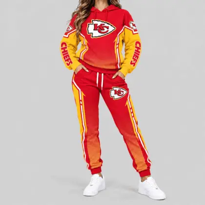 Kansas City Chiefs | NFL Gradient Sleeve Hoodie Jogger Set TD