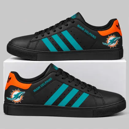 Miami Dolphins | NFL Triple Stripe Low Top Sneakers TD
