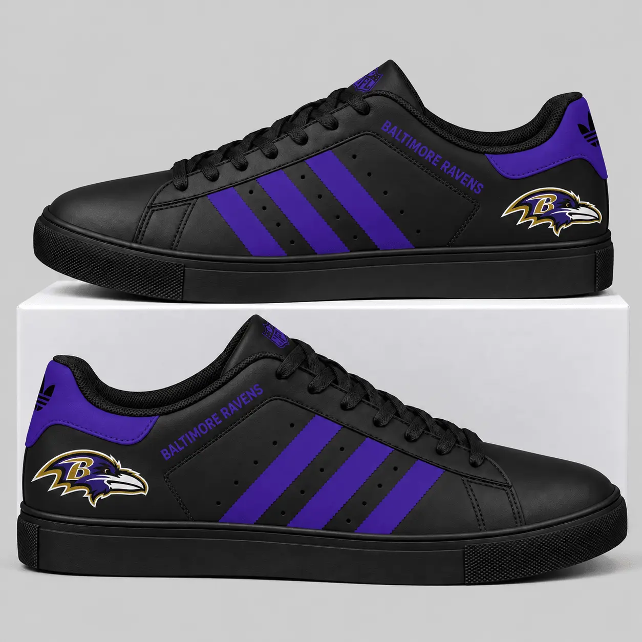 Baltimore Ravens | NFL Triple Stripe Low Top Sneakers TD
