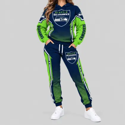 Seattle Seahawks | NFL Gradient Sleeve Hoodie Jogger Set TD