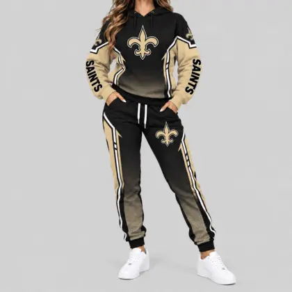 New Orleans Saints | NFL Gradient Sleeve Hoodie Jogger Set TD
