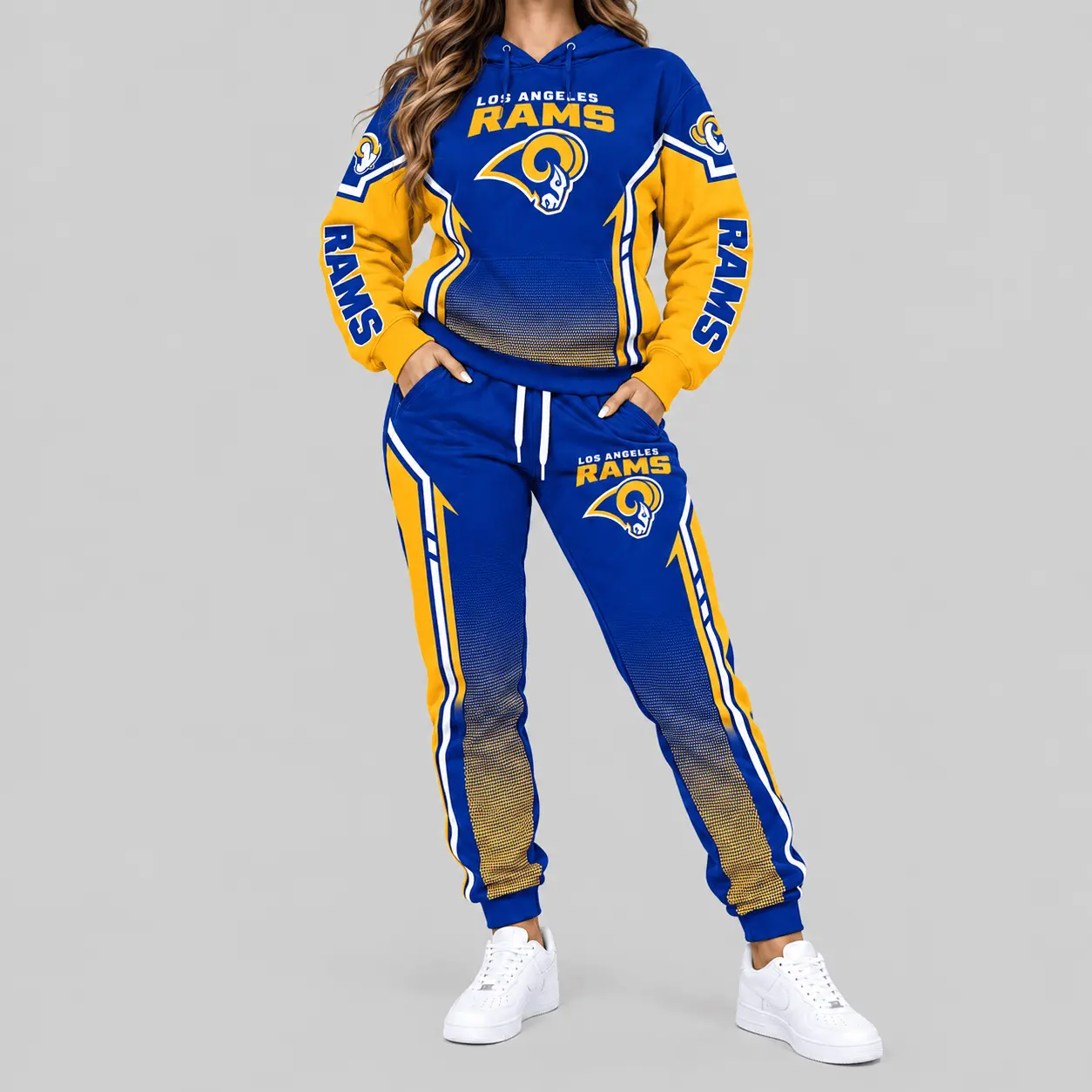 Los Angeles Rams | NFL Gradient Sleeve Hoodie Jogger Set TD