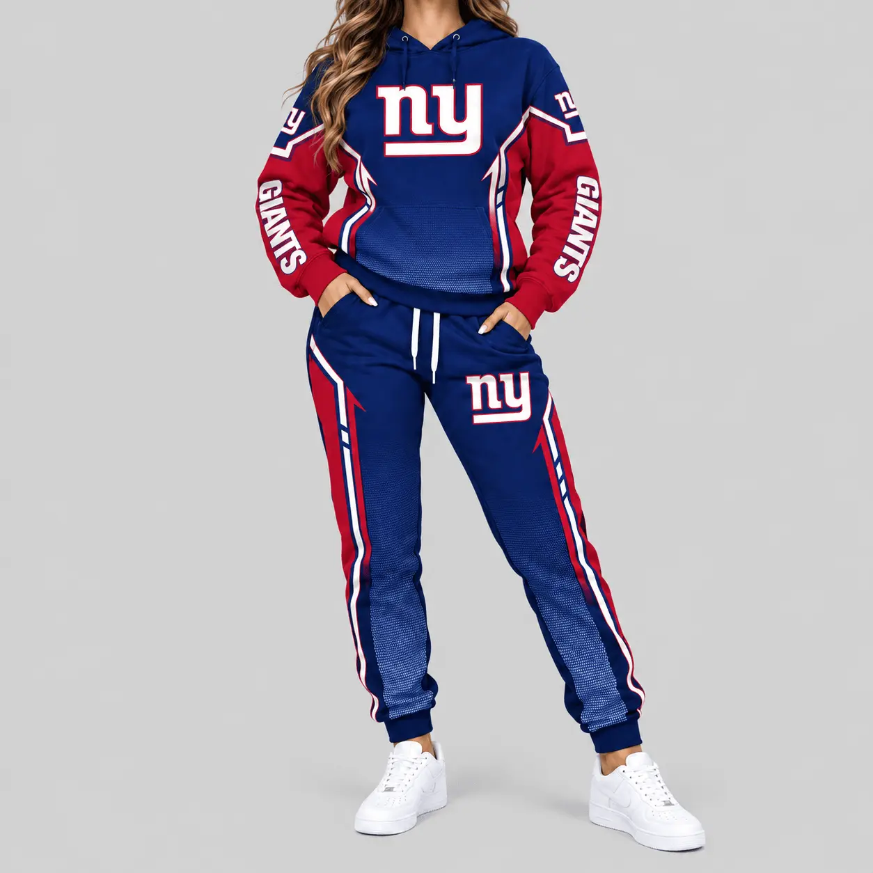 New York Giants | NFL Gradient Sleeve Hoodie Jogger Set TD