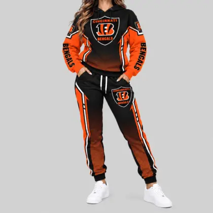 Cincinnati Bengals | NFL Gradient Sleeve Hoodie Jogger Set TD