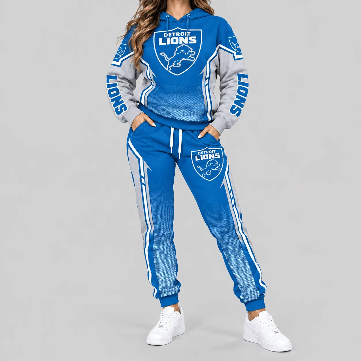 Detroit Lions | NFL Gradient Sleeve Hoodie Jogger Set TD
