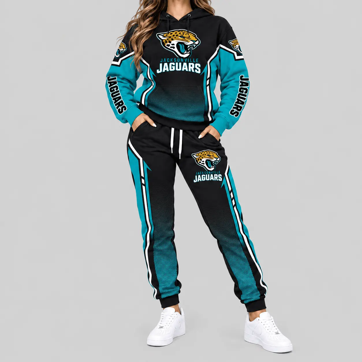 Jacksonville Jaguars | NFL Gradient Sleeve Hoodie Jogger Set TD