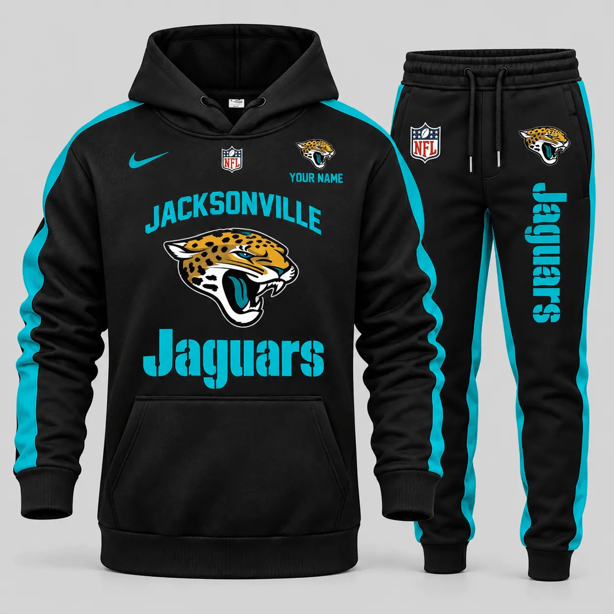 Jacksonville Jaguars | NFL Gold Emblem Hoodie Jogger Set TD