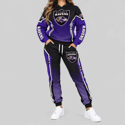 Baltimore Ravens | NFL Gradient Sleeve Hoodie Jogger Set TD