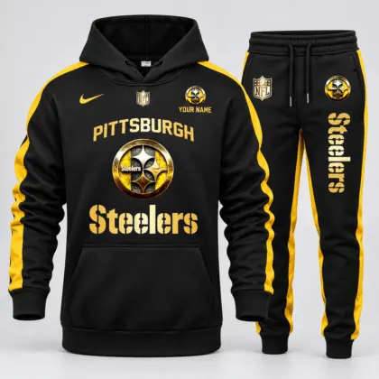 Pittsburgh Steelers | NFL Gold Emblem Hoodie Jogger Set TD