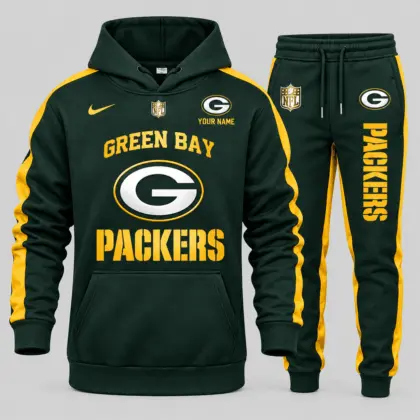 Green Bay Packers | NFL Gold Emblem Hoodie Jogger Set TD