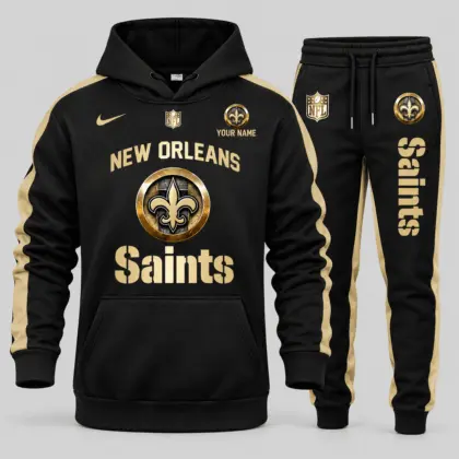 New Orleans Saints | NFL Gold Emblem Hoodie Jogger Set TD