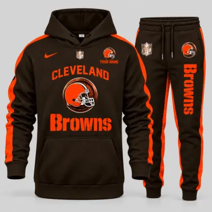 Cleveland Browns | NFL Gold Emblem Hoodie Jogger Set TD