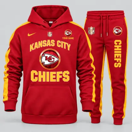 Kansas City Chiefs | NFL Gold Emblem Hoodie Jogger Set TD