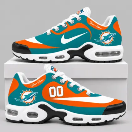 Miami Dolphins | NFL Custom Name Number Air Cushion Sneakers TD