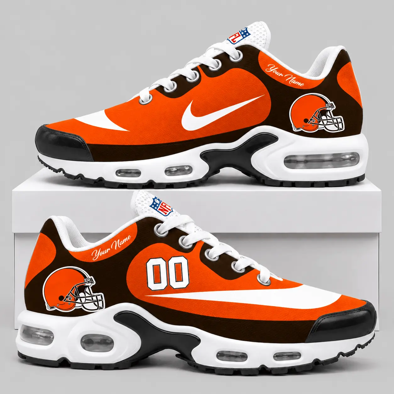 Cleveland Browns | NFL Custom Name Number Air Cushion Sneakers TD
