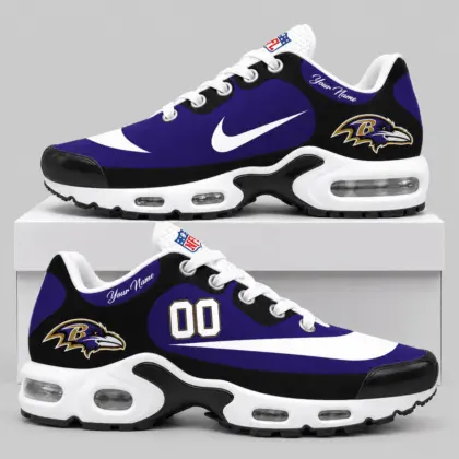 Baltimore Ravens | NFL Custom Name Number Air Cushion Sneakers TD