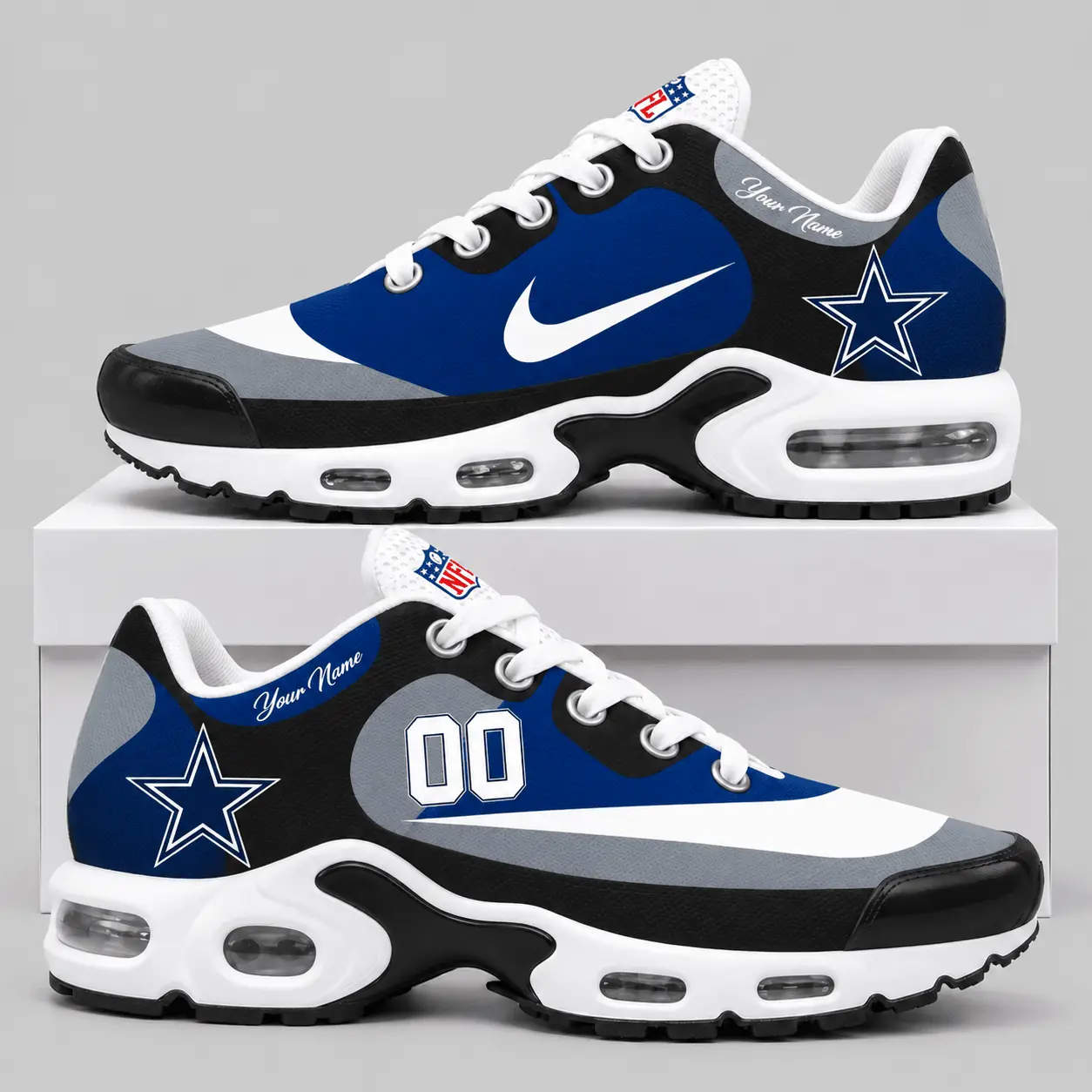 Dallas Cowboys | NFL Custom Name Number Air Cushion Sneakers TD