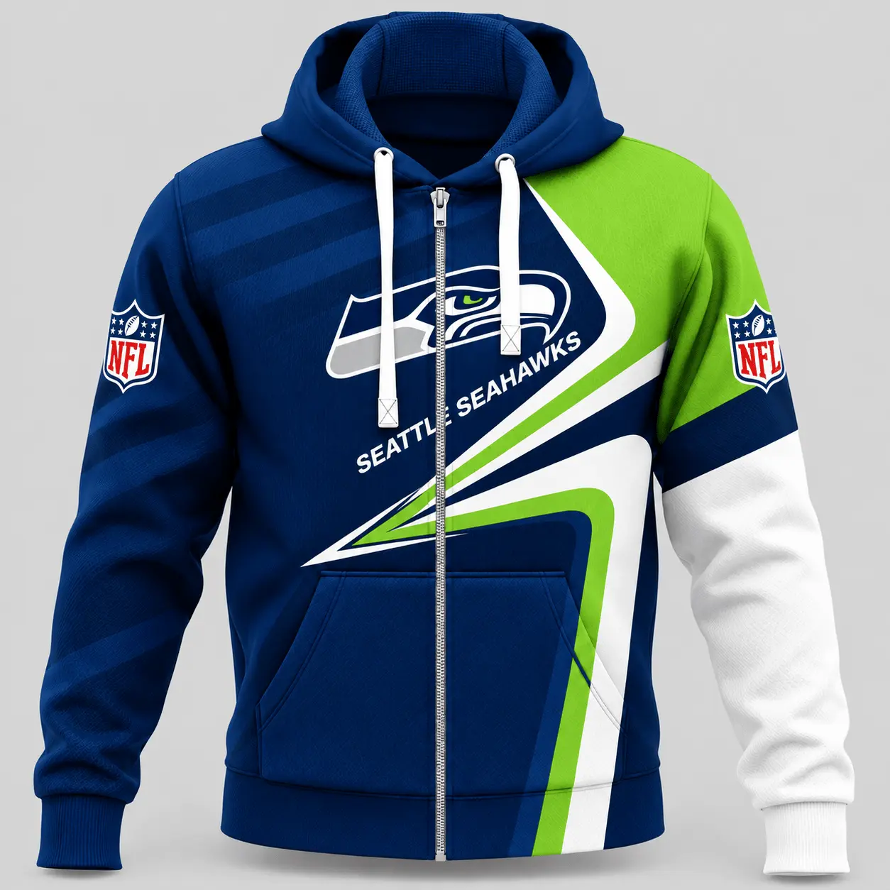 Seattle Seahawks | NFL Swoosh Wave Zip Hoodie TD