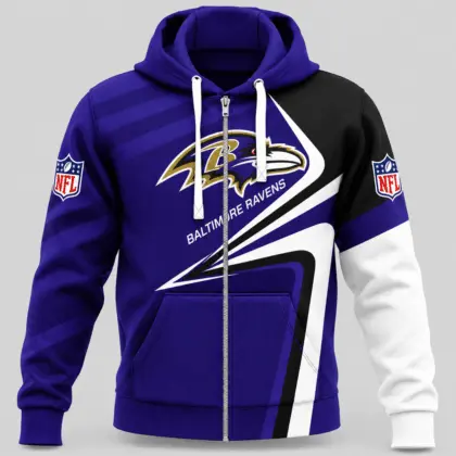 Baltimore Ravens | NFL Swoosh Wave Zip Hoodie TD