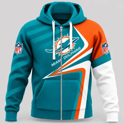 Miami Dolphins | NFL Swoosh Wave Zip Hoodie TD