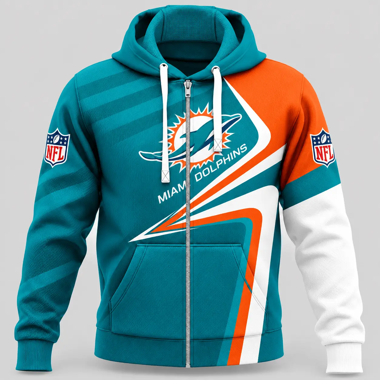Miami Dolphins | NFL Swoosh Wave Zip Hoodie TD