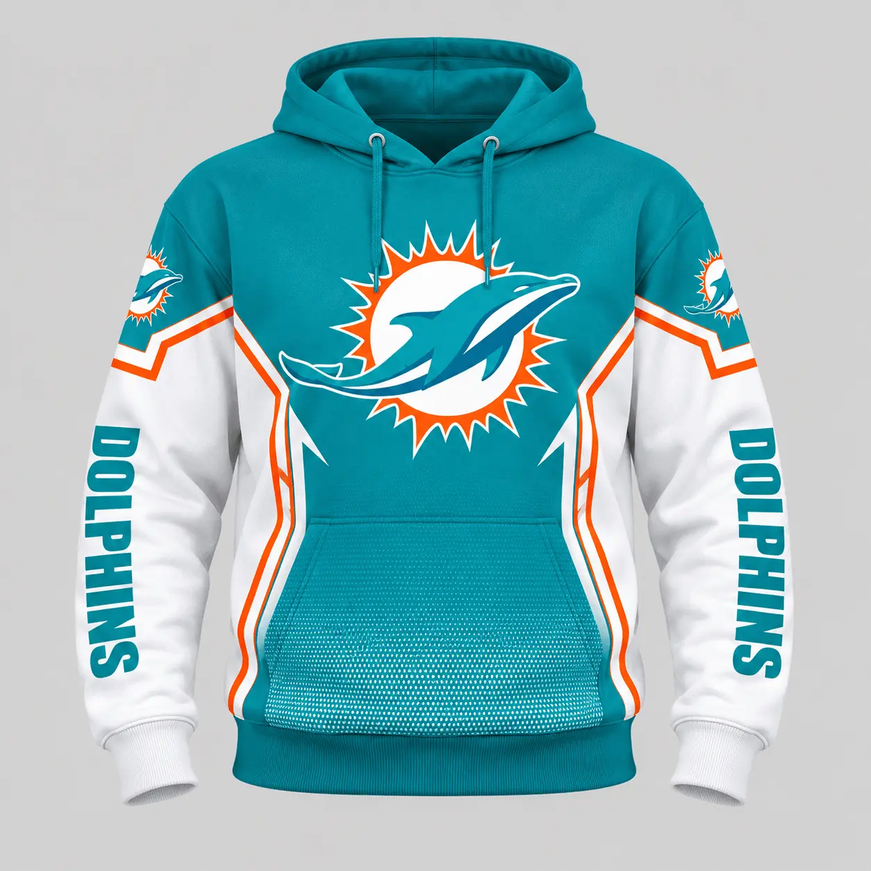 Miami Dolphins | NFL Gradient Sleeve Hoodie Jogger Set TD - Image 2