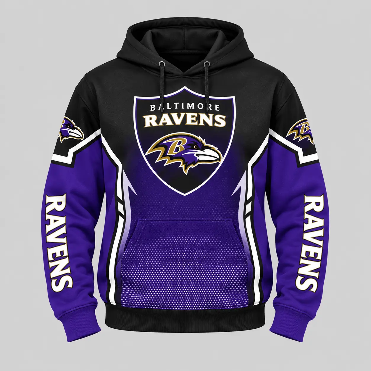 Baltimore Ravens | NFL Gradient Sleeve Hoodie Jogger Set TD - Image 2