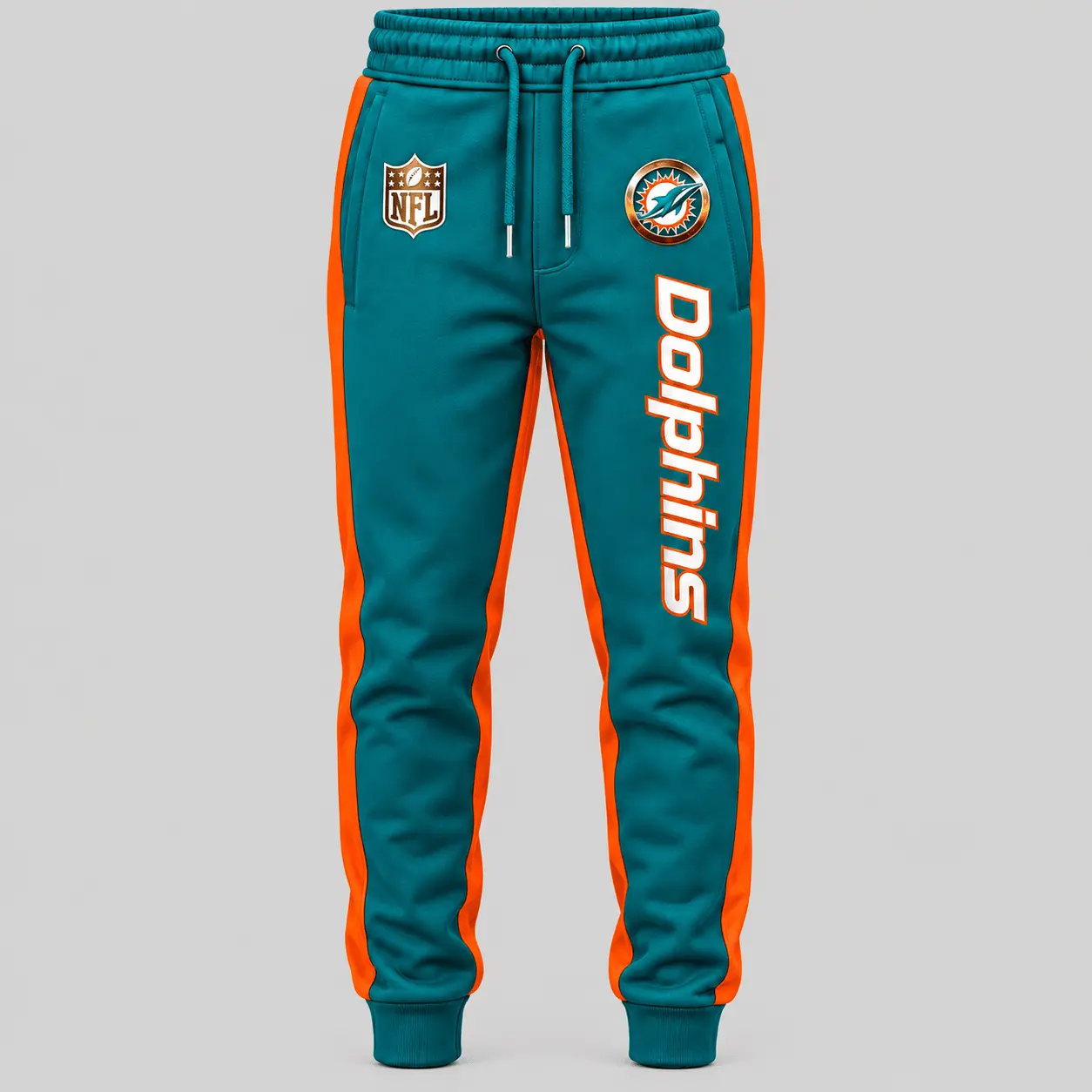 Miami Dolphins | NFL Gold Emblem Hoodie Jogger Set TD - Image 3