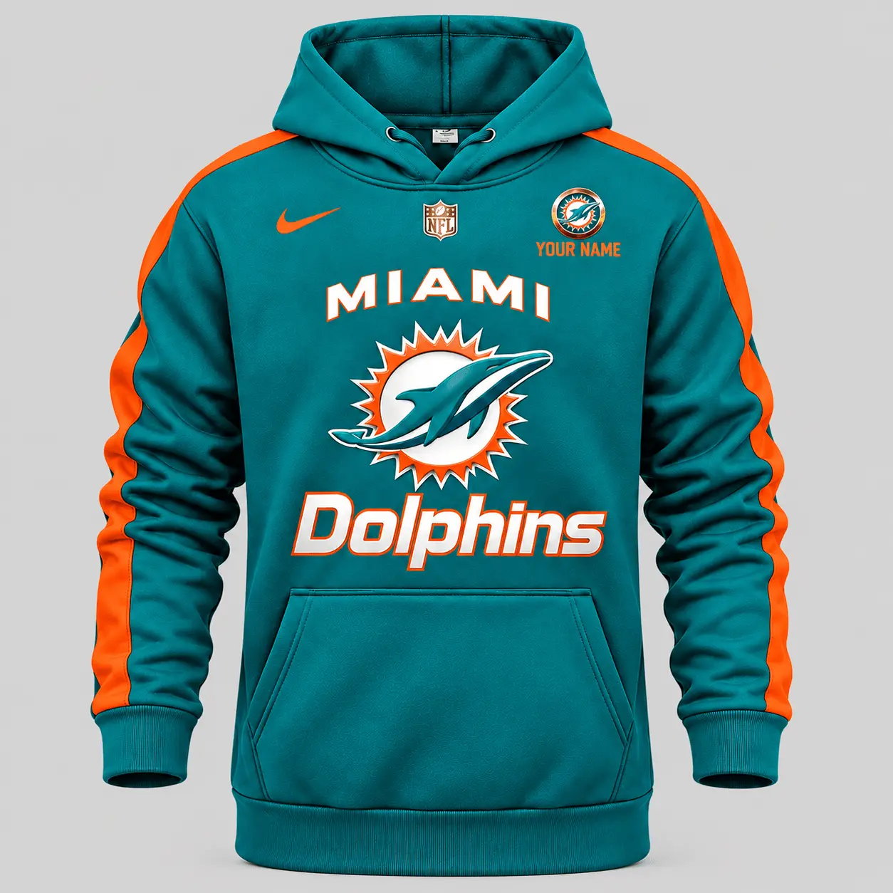 Miami Dolphins | NFL Gold Emblem Hoodie Jogger Set TD - Image 2