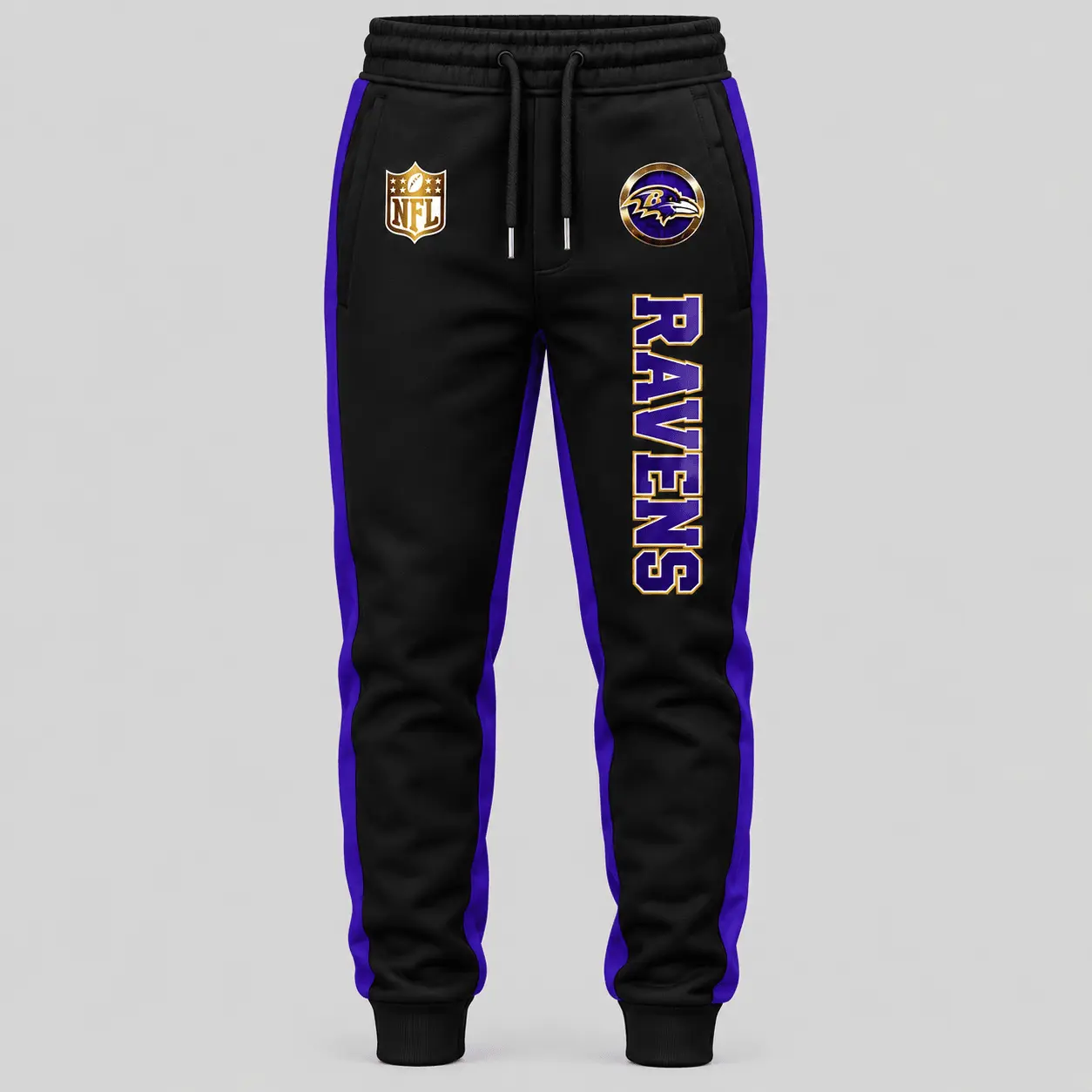 Baltimore Ravens | NFL Gold Emblem Hoodie Jogger Set TD - Image 3