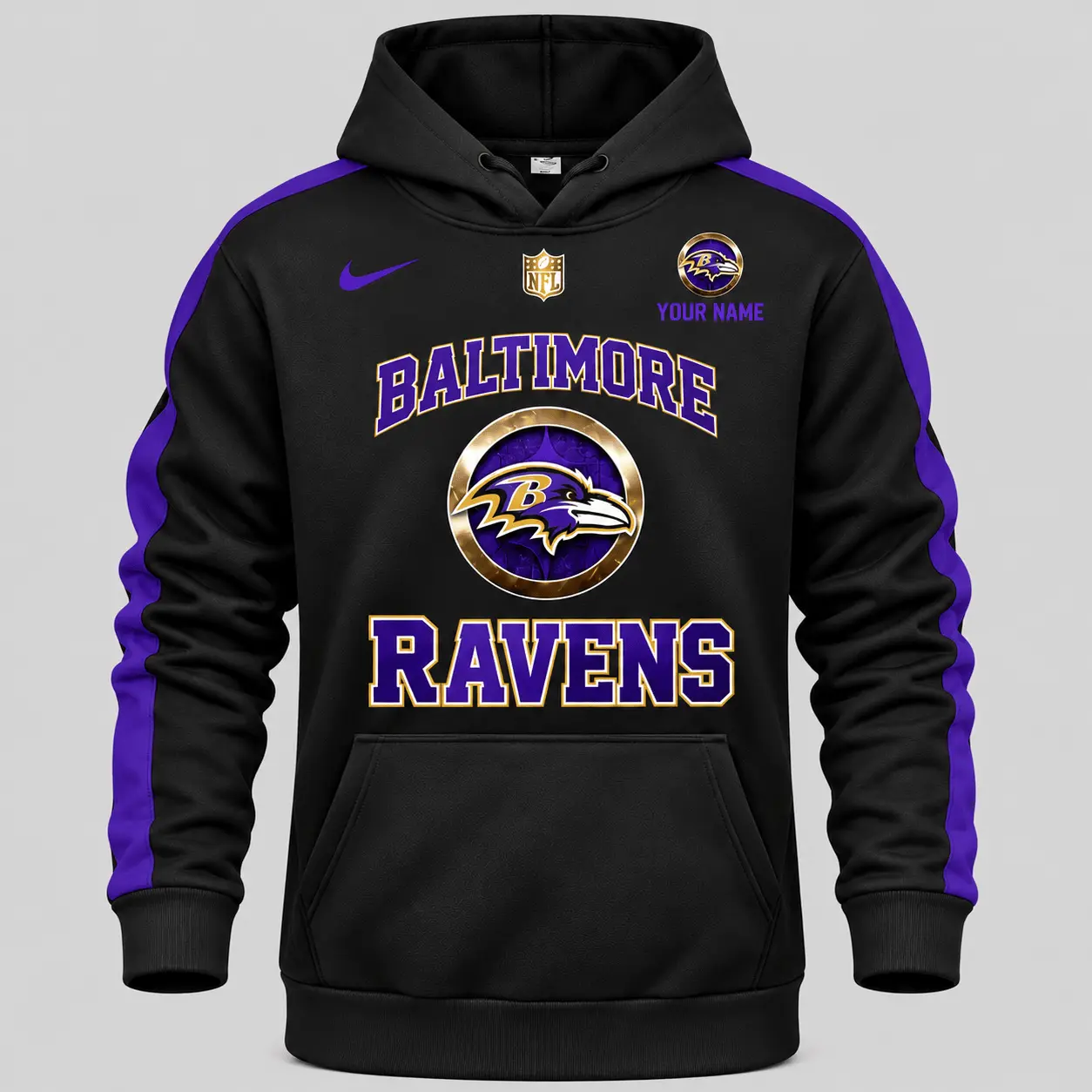 Baltimore Ravens | NFL Gold Emblem Hoodie Jogger Set TD - Image 2