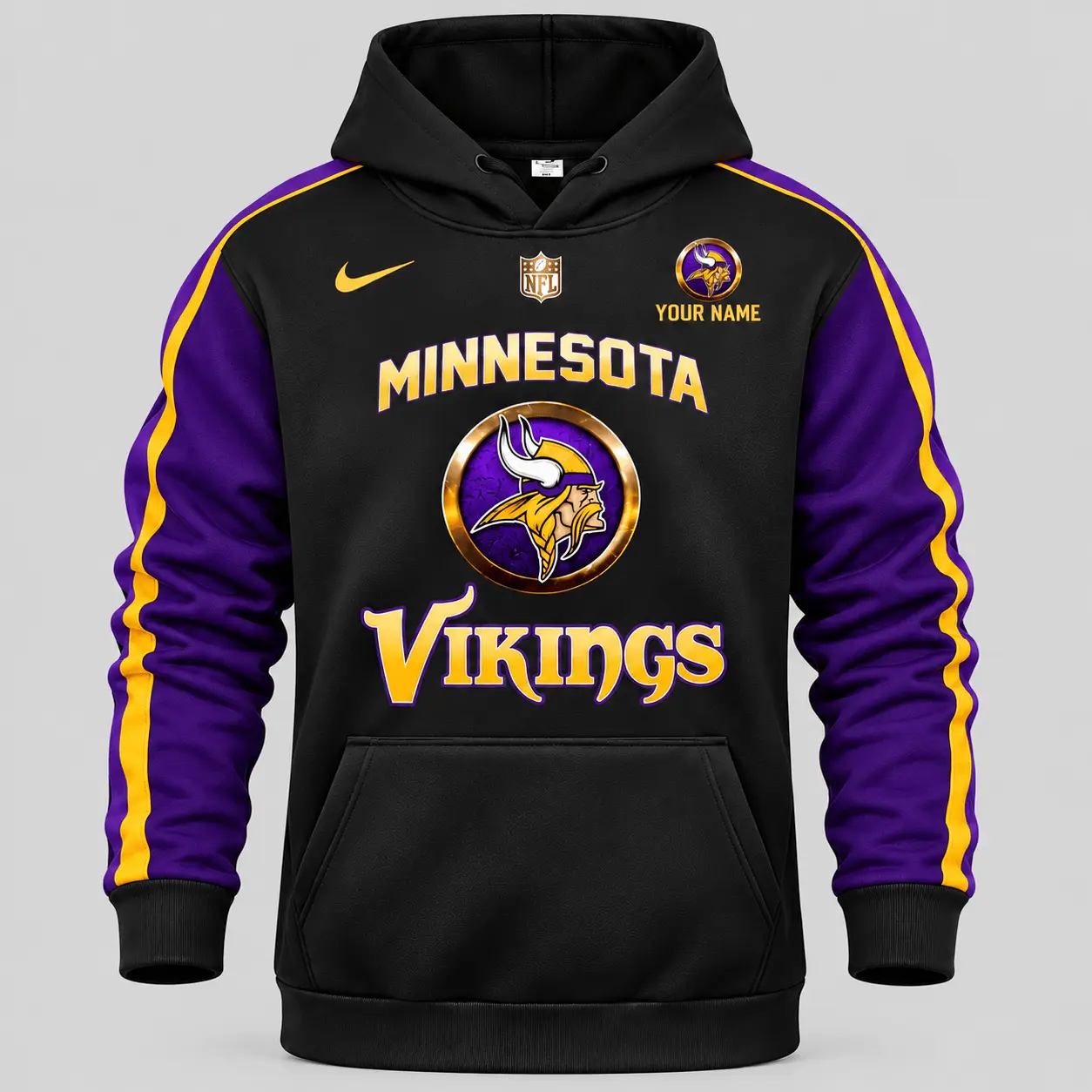 Minnesota Vikings | NFL Gold Emblem Hoodie Jogger Set TD - Image 2