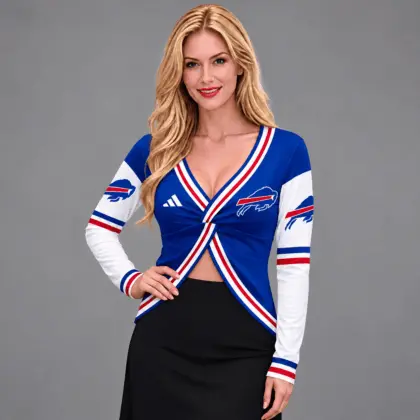 Buffalo Bills | Premium NFL Luxe Allure Deep V-Neck Wrap Top NTH1
