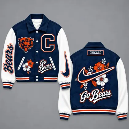 Chicago Bears | Premium NFL Floral Varsity Jacket NY