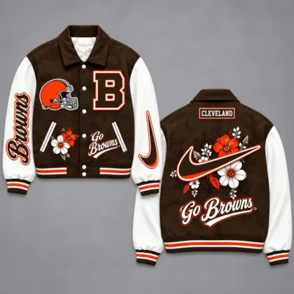Cleveland Browns | Premium NFL Floral Varsity Jacket NY