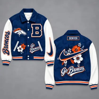 Denver Broncos | Premium NFL Floral Varsity Jacket NY