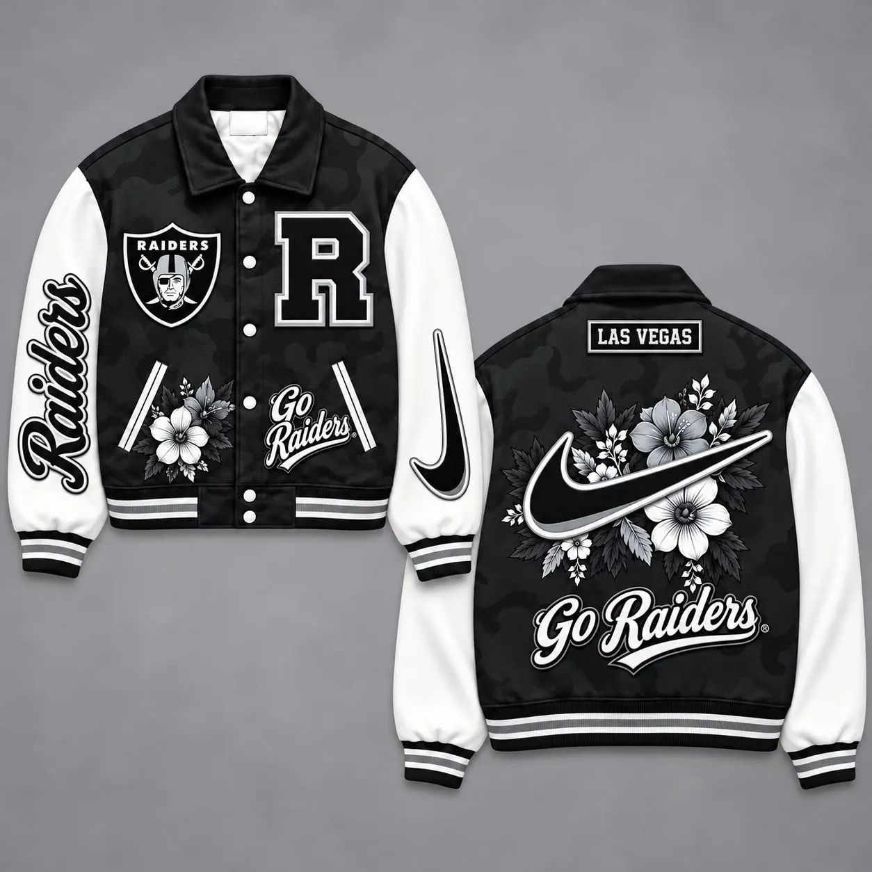 Las Vegas Raiders | Premium NFL Floral Varsity Jacket NY