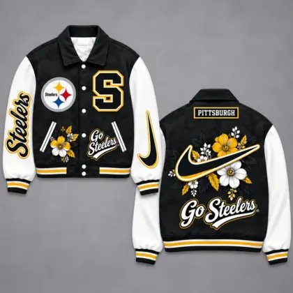 Pittsburgh Steelers | Premium NFL Floral Varsity Jacket NY