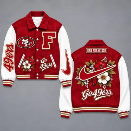 San Francisco 49ers | Premium NFL Floral Varsity Jacket NY