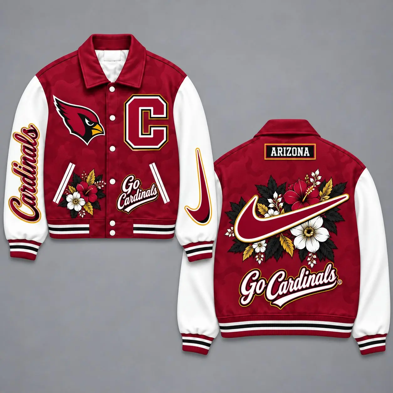 Arizona Cardinals | Premium NFL Floral Varsity Jacket NY