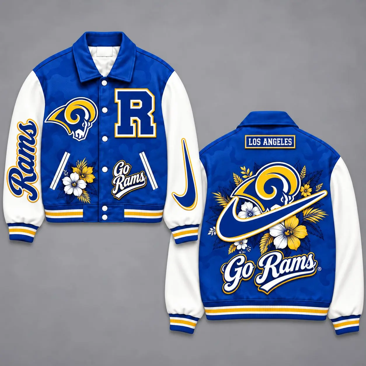 Los Angeles Rams | Premium NFL Floral Varsity Jacket NY
