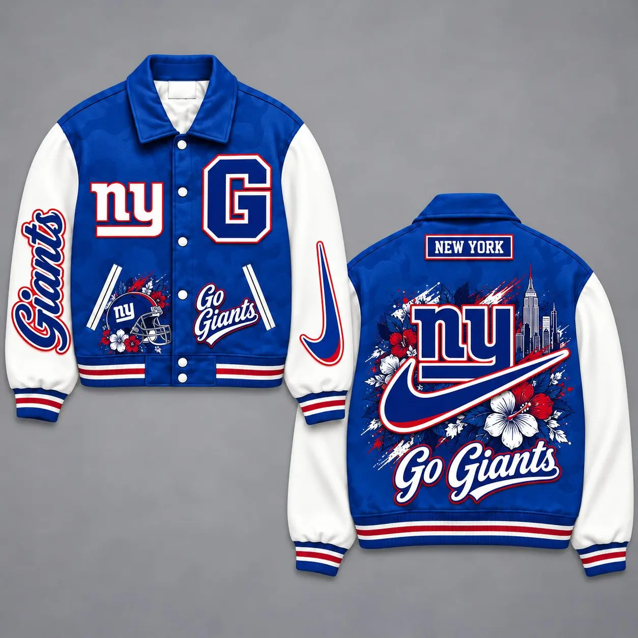 New York Giants | Premium NFL Floral Varsity Jacket NY