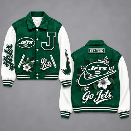 New York Jets | Premium NFL Floral Varsity Jacket NY