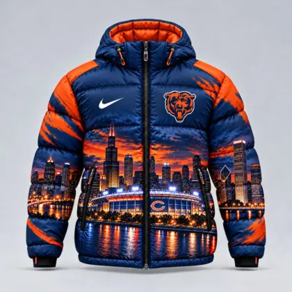 Chicago Bears | Premium NFL Game Day Ready Hooded Puffer Jacket NY
