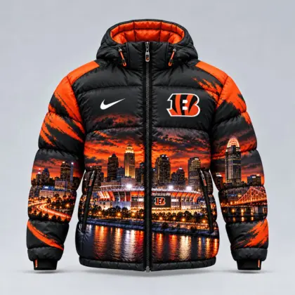 Cincinnati Bengals | Premium NFL Game Day Ready Hooded Puffer Jacket NY