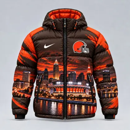 Cleveland Browns | Premium NFL Game Day Ready Hooded Puffer Jacket NY