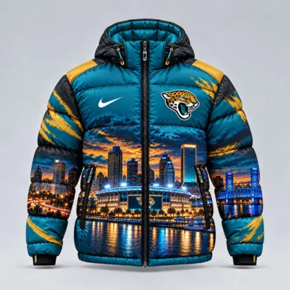 Jacksonville Jaguars | Premium NFL Game Day Ready Hooded Puffer Jacket NY
