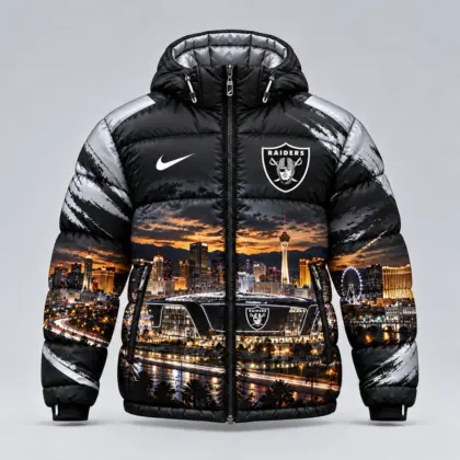 Las Vegas Raiders | Premium NFL Game Day Ready Hooded Puffer Jacket NY